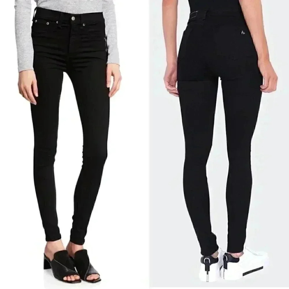 Rag & Bone 10” inch skinny black jeans 26 or 2